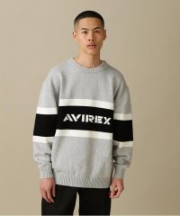 AVIREX/PANELLED BORDER LOGO KNIT / パネル ボーダー ロゴ ニット/505112487