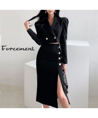 Forcement/フォースメント Forcement ショート丈ジャケット×スリットスカート2点セット/505107454