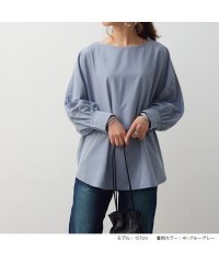 No one knows/M/L ふんわり ボリューム袖 エアリー ブラウス シャツ プルオーバー レディース 長袖 きれいめ クラシカル カジュアル シームレス  落ち感 無地 春 夏/505111796