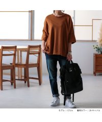 No one knows/日本製 ビッグロールアップソフトスウェット レディース 5分袖 半端袖  七分袖 Tシャツ シンプル トップス カットソー ビッグシルエット カジュアル 無地 /505111777