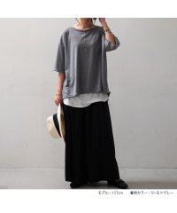 No one knows/ノーワンノーズ No one knows M~L 日本製 バック ツイスト ねじれ 半袖 五分袖 大人 Tシャツ トップス カットソー レディース 無地 ゆった/505111779
