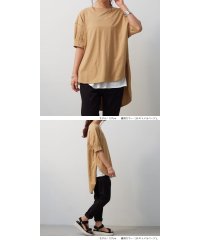 No one knows/ノーワンノーズ No one knows M/L 半袖 五分袖 ギャザー ポワン Tシャツ カットソー プルオーバー レディース 前後差ヘム ラウンドヘム 前後/505111787