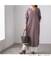 No one knows/ノーワンノーズ No one knows 日本製 スキッパー キーネック ワンピース オールシーズン しっかり素材 レディース 無地 シンプル ドロップショルダ/505111841