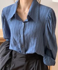 Amulet/アミュレット Amulet ワッシャー加工シャツ レディース トップス 長袖 無地 10代 20代 30代 韓国ファッション 韓国 オフィスカジュアル シンプル/505116732