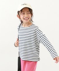 devirock/ゆるっとボーダー 長袖Tシャツ 子供服 キッズ 男の子 女の子 トップス 長袖Tシャツ ロンT 綿100% 吸汗/505117699