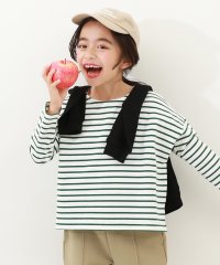 devirock/ゆるっとボーダー 長袖Tシャツ 子供服 キッズ 男の子 女の子 トップス 長袖Tシャツ ロンT 綿100% 吸汗/505117699