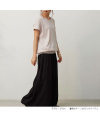 No one knows/ノーワンノーズ No one knows コットン100 綿100％ フライス Vネック フライス 生地 フレンチスリーブ きれいめ 大人 Tシャツ カットソー/505111742
