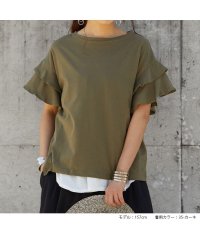No one knows/ノーワンノーズ No one knows ダブルフリル フリル Tシャツ レディース 半袖 カットソー レイヤード 重ね着 トップス ボートネック 無地 可愛い/505111746