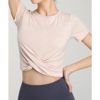 TeddyShop/テディショップ Teddyshop レディース 半袖クロスデザインフィットネスクロップドトップス/505120662