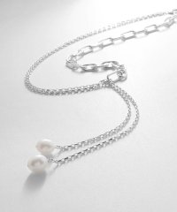 COCOSHNIK ONHITSCH/ココシュニック オンキッチュ COCOSHNIK ONKITSCH シルバー バロックパール ミックスチェーン ダブルドロップ ネックレス/505120838
