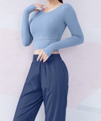 TeddyShop/テディショップ Teddyshop レディース 長袖クロップド丈ヨガトップス+ジョガーパンツ 上下2点セット/505120845