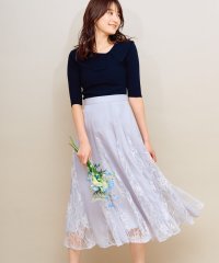 Noela/シフォンレース切替スカート/505120160