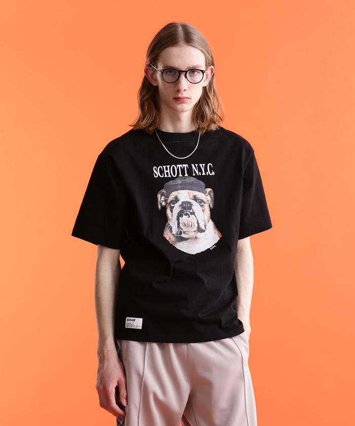 セール】Schott/ショット/TｰSHIRT 'CHENILLE BULLDOG'/Tシャツ