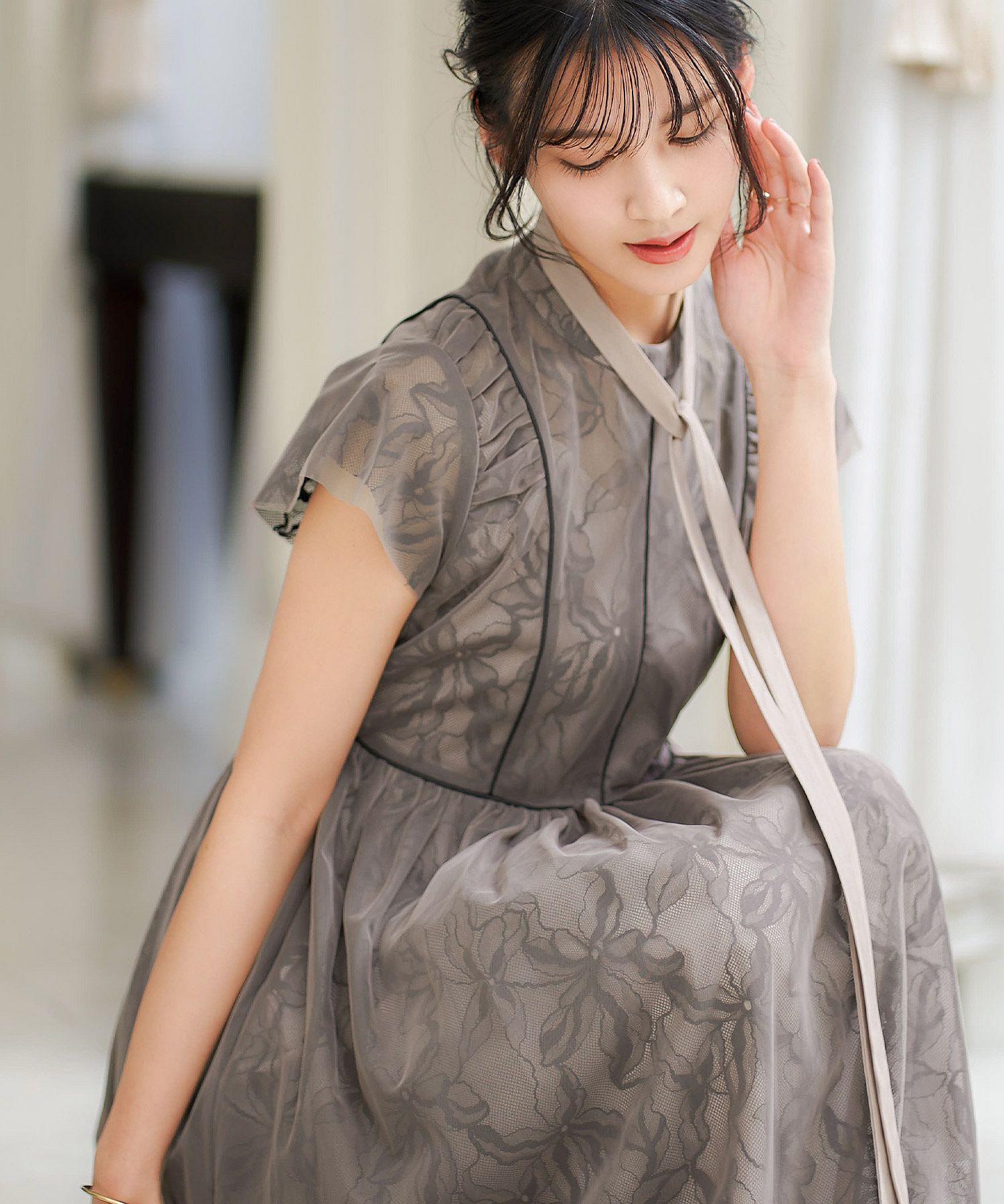 STAUD ロングリボンワンピース　結婚式　2次会　パーティー　ドレス STAUD ロングリボンワンピース 結婚式 2次会 パーティー ドレス
