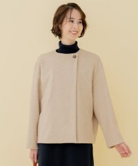 JIYU-KU(LARGE SIZE)/【WEB限定】ブラッシュドビーバー ショート丈ノーカラーコート/505126507