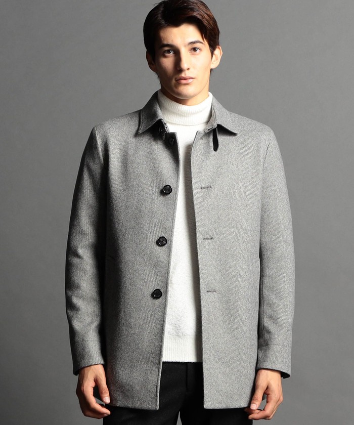 MONSIEUR NICOLE チェスターコート 黒 46サイズ NICOLE CLUB FOR MEN チェスターコート コート スウェードポンチ
