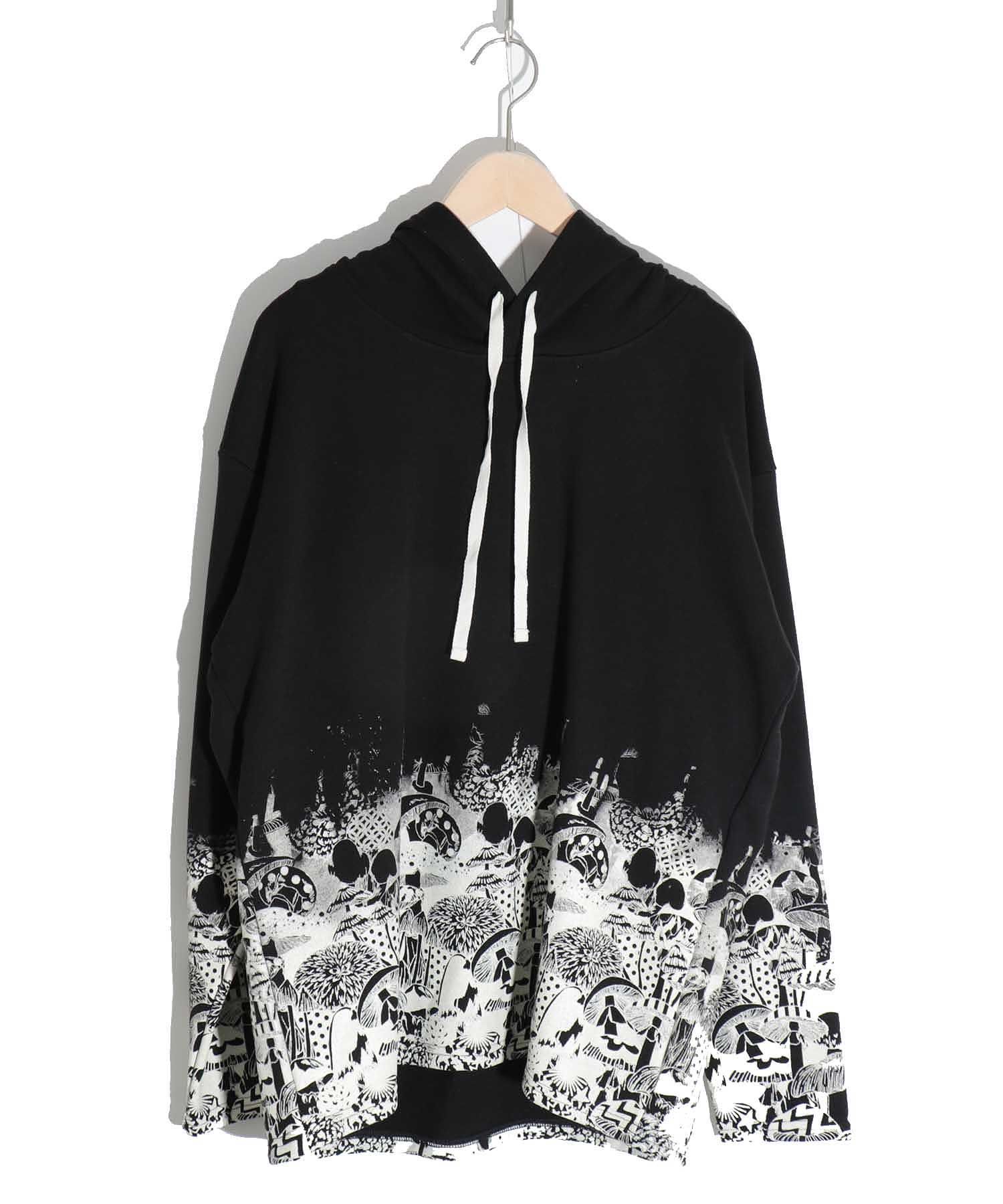 スカラー131608 ネコポケットフーデッド裏毛プルオーバー アイボリー