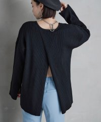 Fashion Letter/ファッションレター Fashion Letter 12G バックスリットニットロングプルオーバー/505128232