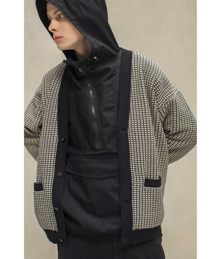 monkey time＞ CTN MESH V NECK CARDIGAN/カーディガン