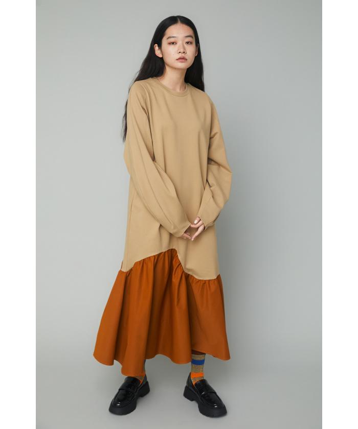 HeRIN.CYE 異素材ドッキングワンピース HeRIN.CYE ヘリンドットサイ異素材ミックスワンピース