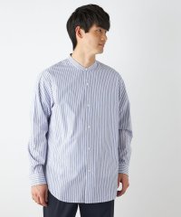 SHIPS any MEN/SHIPS any: ストライプ バンドカラー 長袖 シャツ 23SS◇/505130155