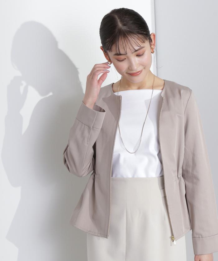 ノーカラー アウター ナチュラルビューティーベーシック 楽天市場】【SALE／50%OFF】ウールビーバーノーカラーコート