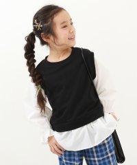 devirock/ベストドッキング風 長袖Tシャツ 子供服 キッズ 女の子 トップス 長袖Tシャツ ロンT 綿100% 吸汗/505132045