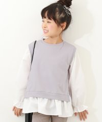 devirock/ベストドッキング風 長袖Tシャツ 子供服 キッズ 女の子 トップス 長袖Tシャツ ロンT 綿100% 吸汗/505132045