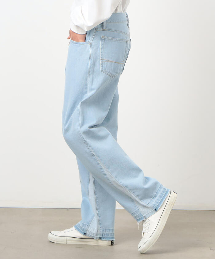 WP WESTPOINT デイバード デニム風 裾リブ ストレートパンツ WP WESTPOINT デイバード デニム風 裾リブ ストレートパンツ