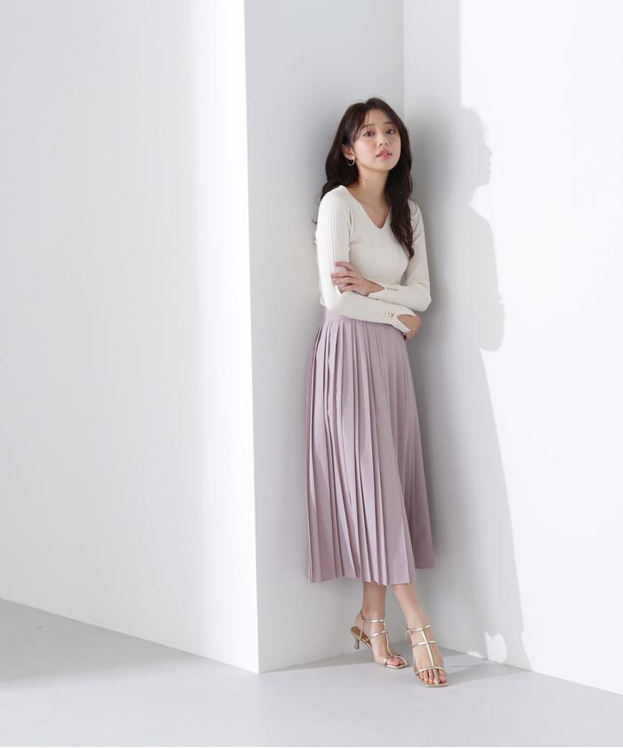 Double Belt Pleats Skirt ダブルベルトプリーツスカート