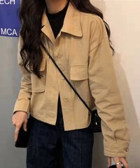 Amulet/アミュレット Amulet ショート丈ジャケット レディース アウター 長袖 無地 秋服 冬服 10代 20代 30代 韓国ファッション 韓国 大きいサイズ シ/505134567