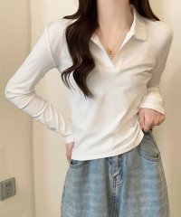 Amulet/アミュレット Amulet 襟付きカットソー レディース トップス 長袖 無地 秋服 冬服 10代 20代 30代 韓国ファッション 韓国 オフィスカジュアル /505134573