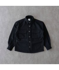 BRICK＆SONS/ブリックアンドサンズ BRICK & SONS ウールカシミヤナイロン リラックスCPOシャツ＜ブラック＞/505137155