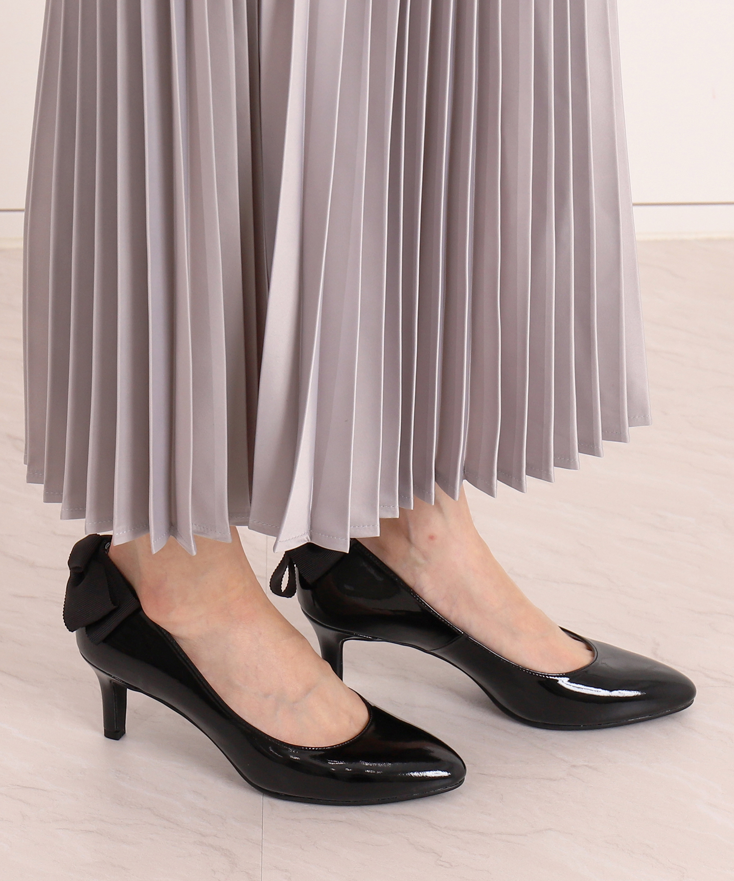 セール 20%OFF】バックリボンラウンドトゥパンプス(505135136