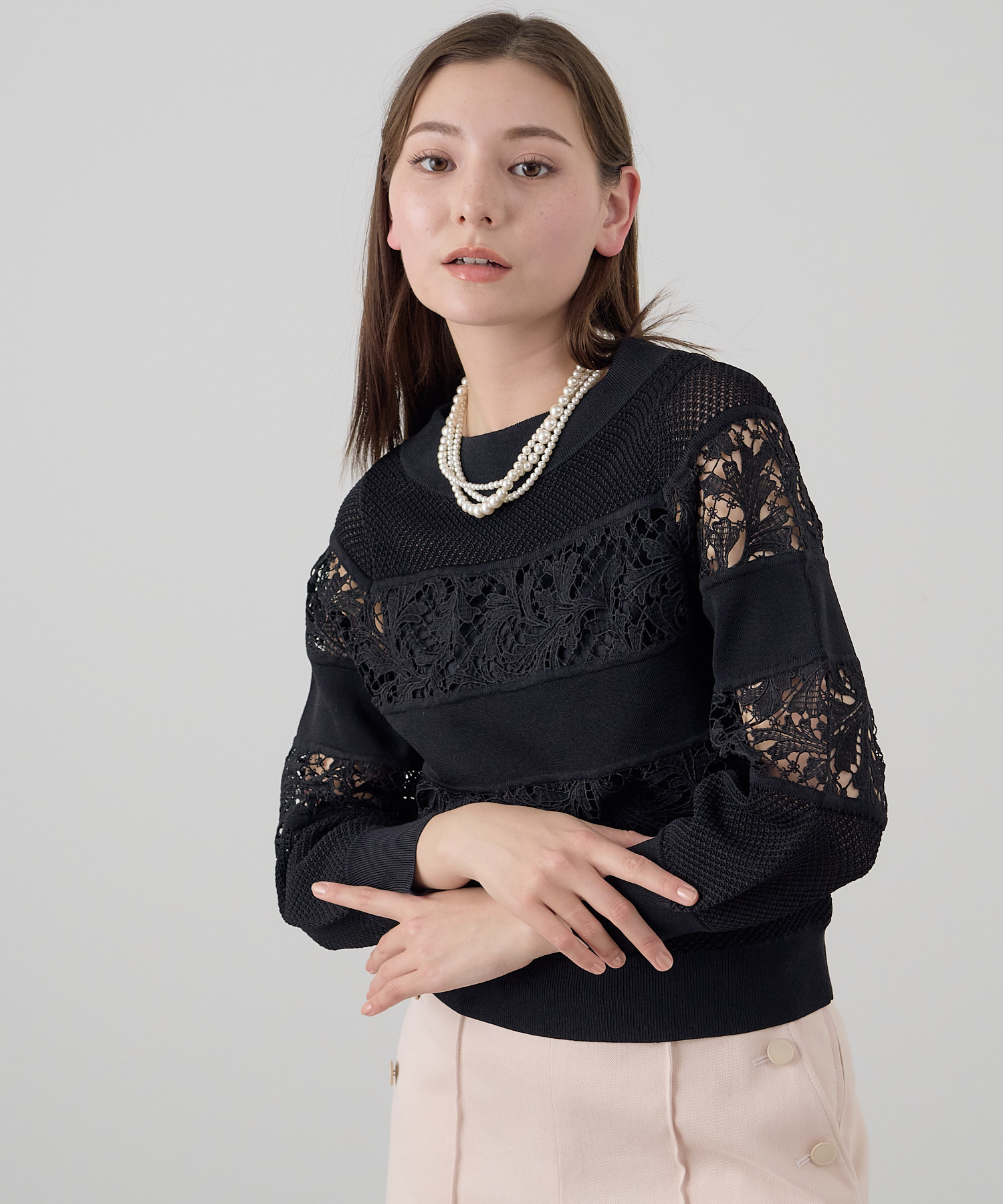 ANAYI アナイ レースボーダー プルオーバー