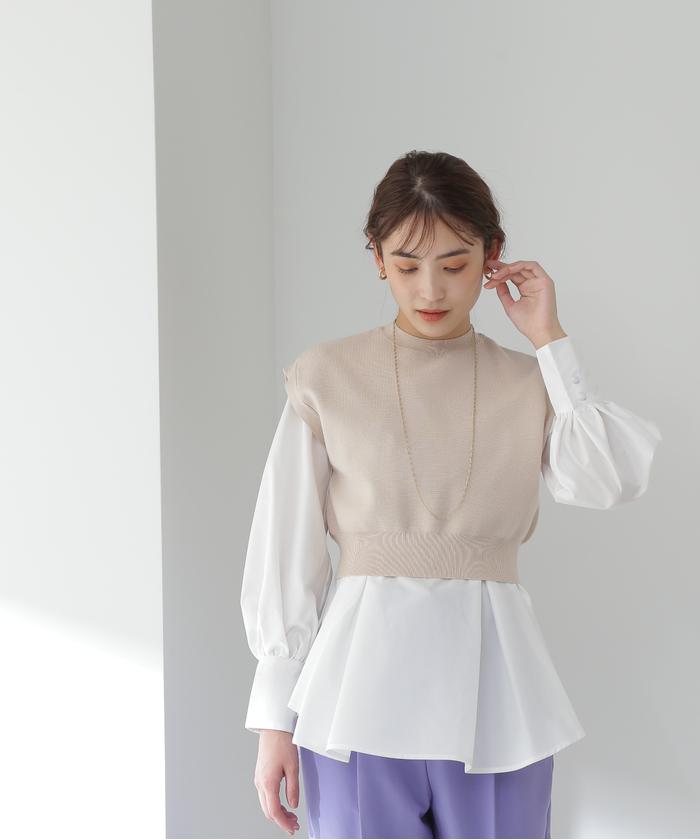 ユナイテッドトウキョウ⭐️トラペーズチュニックブラウス 20AW ベージュ0 S ユナイテッドトウキョウ⭐️トラペーズチュニックブラウス 20AW