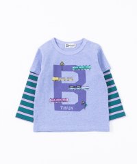 KP BOY/KPBOY(ケーピーボーイ)ボーダーレイヤード風電車柄長袖Tシャツ(80～90)/505087565