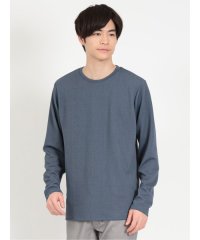 TAKA-Q/ふくれジャガード チェック柄 クルーネッ 長袖 メンズ Tシャツ カットソー カジュアル インナー ビジネス ギフト プレゼント/505142903