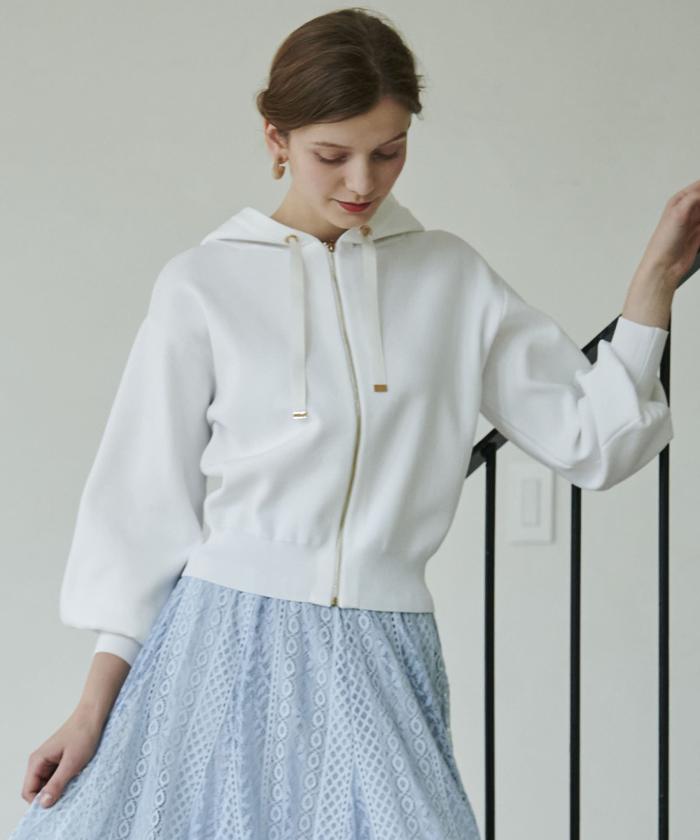 【予約販売品】 ニット総針ジップパーカー(505142723) | AND COUTURE(AND トップス