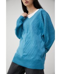 AZUL by moussy/BIAS RIB LOOSE KNIT TOPS/505144588