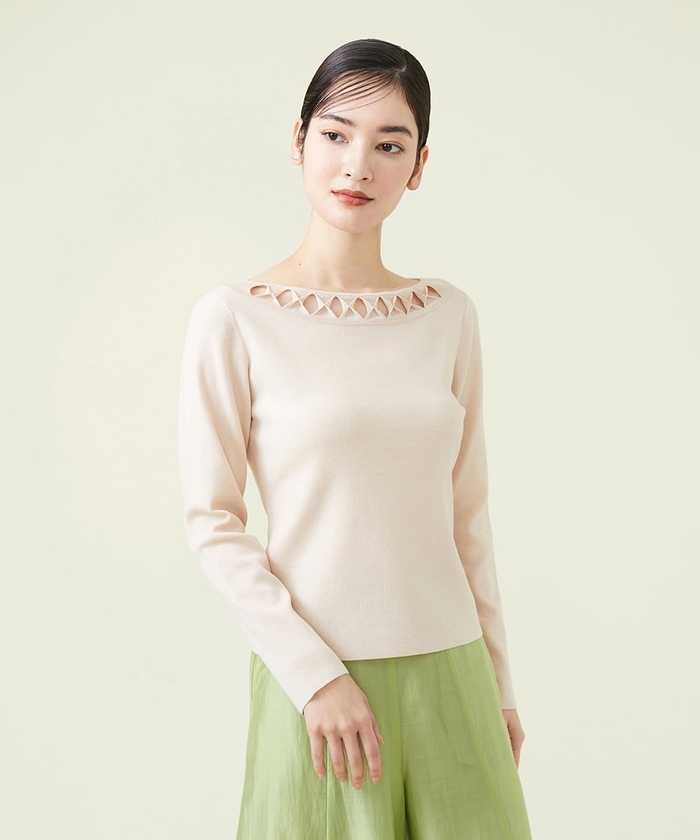 直売卸売 ▽Sybilla シビラ◎花柄ジャガード ニットワンピース(M)長袖