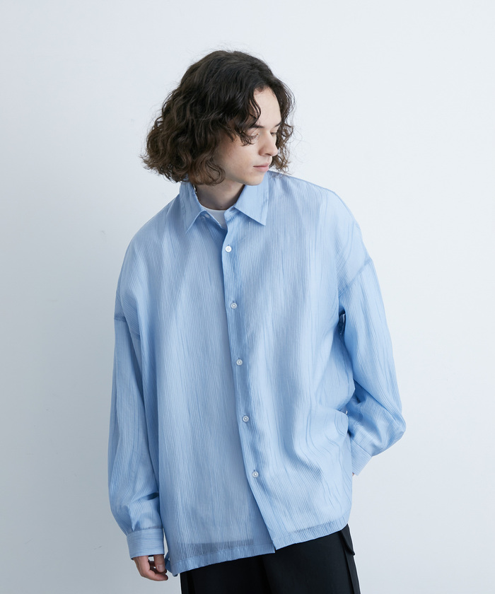 リナシメント RINASCIMENTO シャドウストライプスキッパーシャツ （var.Rosa Chiaro） リナシメント RINASCIMENTO シャドウストライプスキッパーシャツ