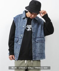 1111clothing/ワンフォークロージング 1111clothing デニムベスト メンズ デニム ノースリーブ レディース トップス レイヤード 重ね着 大きいサイズ 韓国ファッ/505147771
