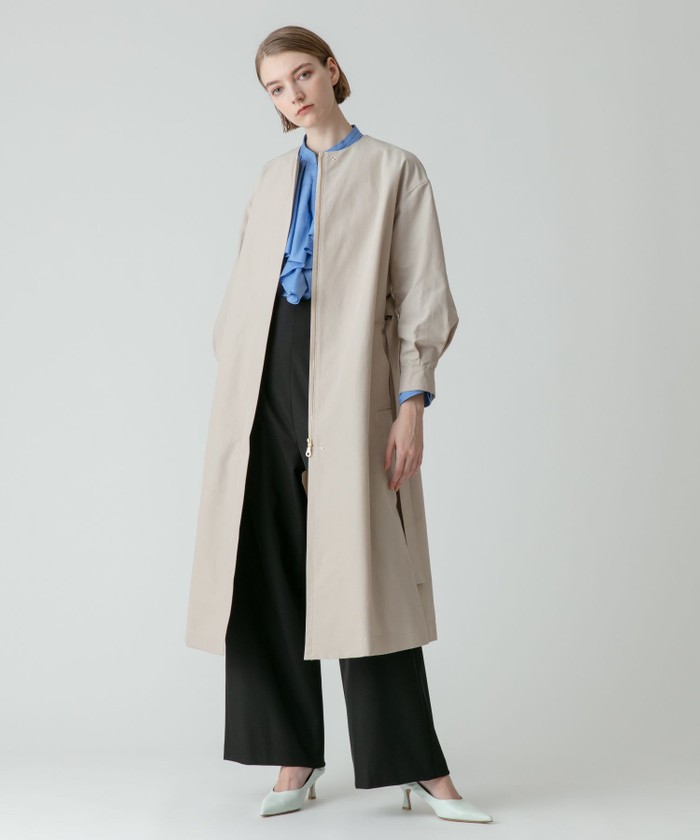 allureville アルアバイル　グログランロングコート　ネイビー　M allureville アルアバイルグログランロングコートネイビーM