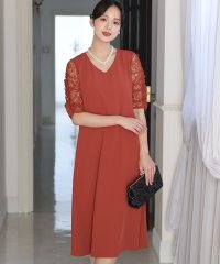 PourVous/プールヴー PourVous ウエストリブパーティードレスお呼ばれロング&七分丈結婚式フォーマル ワンピース 20代 30代 40代/505149477