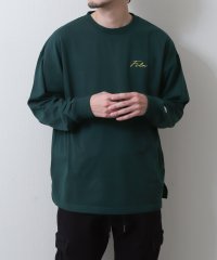 ZIP FIVE/ユニセックス ビッグシルエット ドロップショルダー高密度天竺左胸筆記体ロゴ長袖Tシャツ/505149698