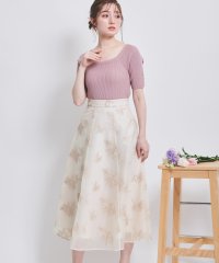 Noela/オーガンジー刺繍スカート/505120156