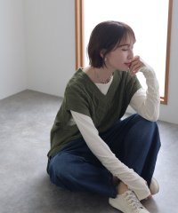 PourVous/プールヴー PourVous ボートネック指空きTシャツ/505149499