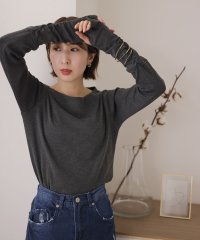 PourVous/プールヴー PourVous ボートネック指空きTシャツ/505149499