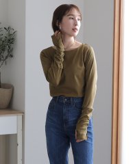 PourVous/プールヴー PourVous ボートネック指空きTシャツ/505149499